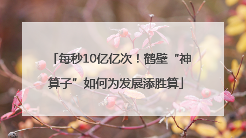 每秒10亿亿次！鹤壁“神算子”如何为发展添胜算